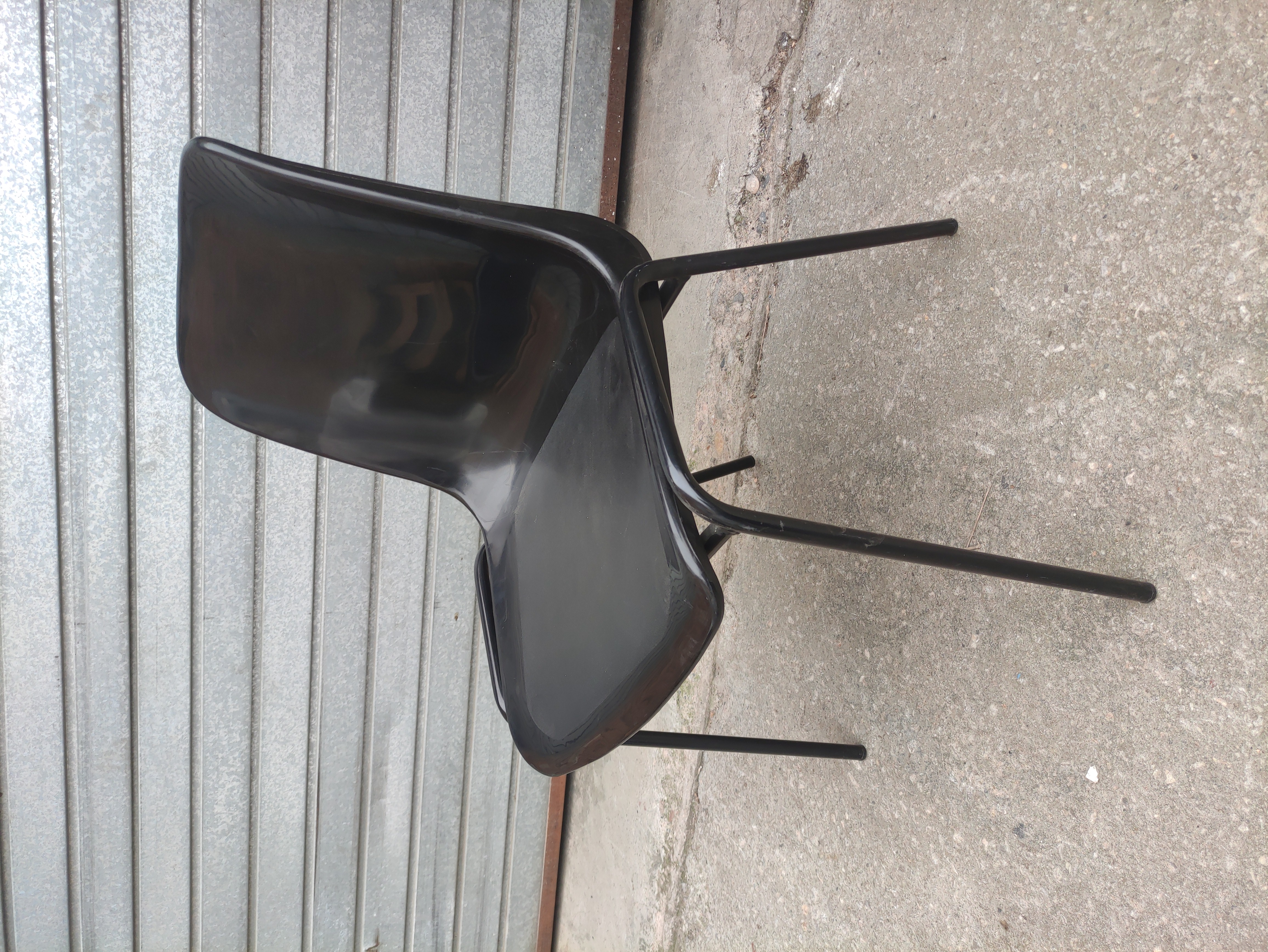 silla apilable plast negro inox 46-77x48x50 (22eu) 3+1u